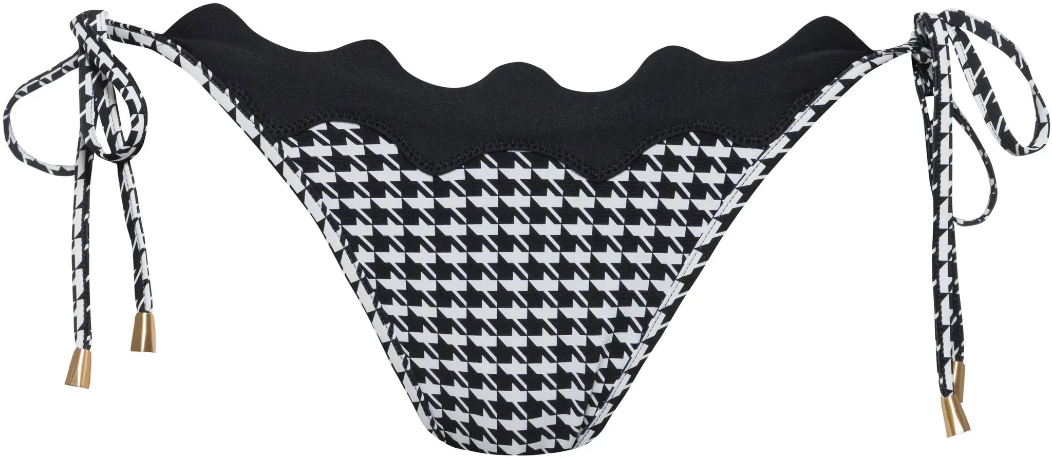 Seafolly GiaCheck Ric Rac Tie Side Rio Bikini Hose Damen in black, Größe 40 - schwarz