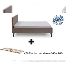 Aileenstore Polsterbett 140 x 200 cm Taupe