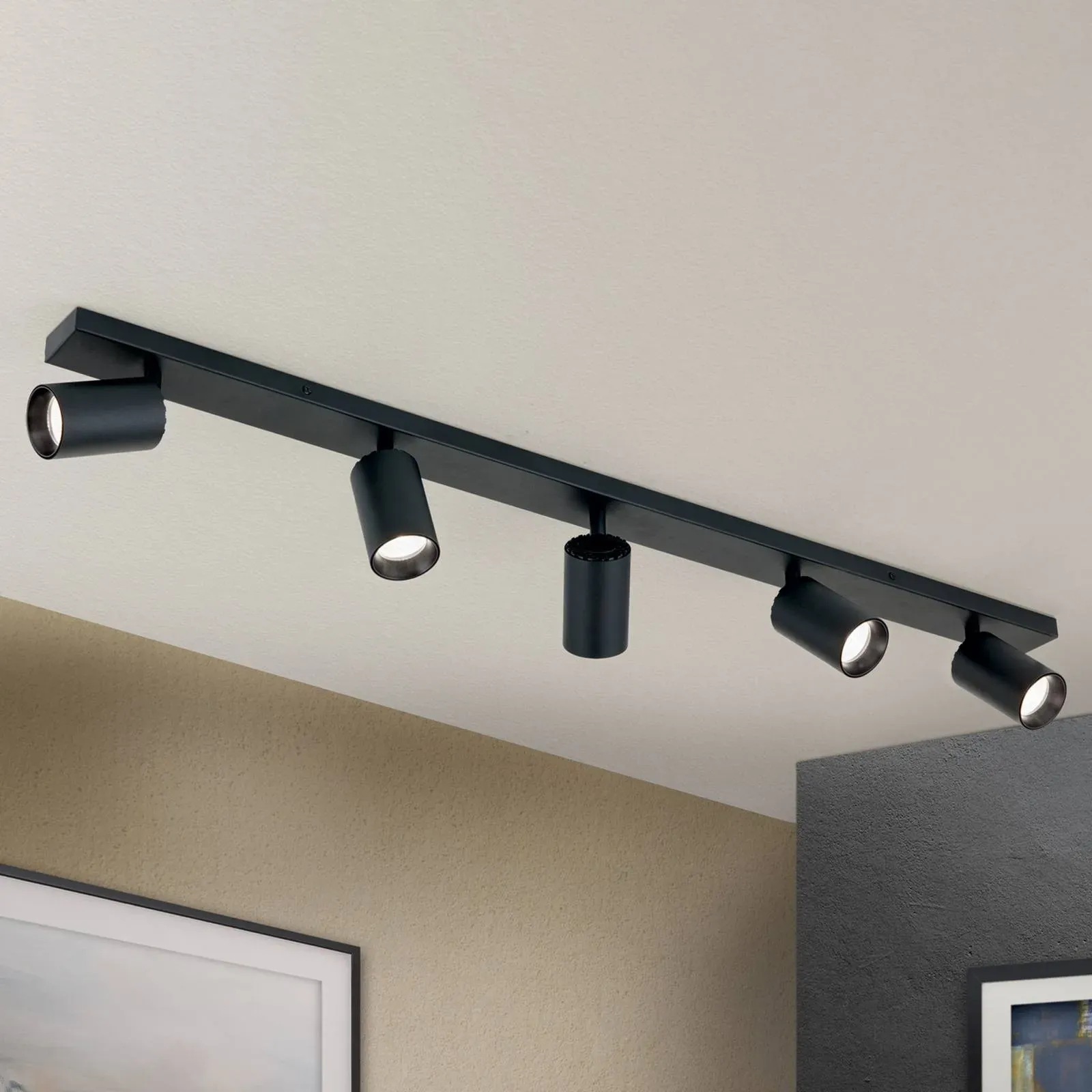 ORION Deckenstrahler Sean, schwarz, 5-fl., Aluminium, GU10 dimmbar, schwarz, für Flurbereich, Metall, Modern, Strahler - 100 cm - 6 cm - 12.7 cm