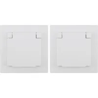 McPower Schutzkontakt-Steckdose McPower ''Flair'', 250V~/16A, UP, IP44, weiß, 2er-Pack
