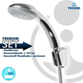 tecuro Wannenset ew-easy-90 - mit Handbrause 1-strahlig, Brauseschlauch 125 cm, Wandhalter