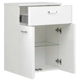Saphir Unterschrank 1 Einlegeboden 53 x 72 cm Weiß Hochglanz