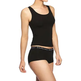 Bamboo basics Damen Hipster Iris 2er Pack - Panty, atmungsaktiv, Single Jersey Schwarz S