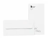 RÖSSLER edel Briefumschläge ohne Fenster | Edelsatin Kuvert | 20 Stück Briefumschläge DIN lang | Briefpapier edel | Briefumschläge Hochzeit | Farbe: Weiß