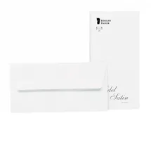 RÖSSLER edel Briefumschläge ohne Fenster | Edelsatin Kuvert | 20 Stück Briefumschläge DIN lang | Briefpapier edel | Briefumschläge Hochzeit | Farbe: Weiß