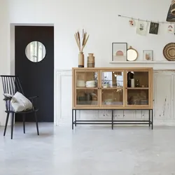 Niedriger Vitrinenschrank aus Teakholz 160 Babeth