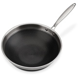 GSW Wok-Pfanne Asia mit Glasdeckel- 32 cm, Silber