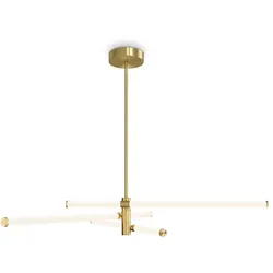 Hängelampe Pendelleuchte Esszimmerleuchte LED Stäbe beweglich Aluminium gold