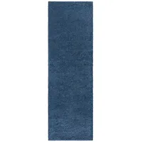 Carpet City Hochflor-Teppich, Blau, Textil, Uni, Rechteckig, 80x300 cm