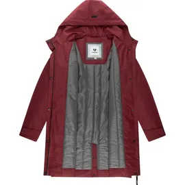 Ragwear Damen, Wasserdichter Wintermantel mit Bindegürtel und Kapuze Horatia Warm YOUMODO Wine Red Gr. S (36), weinrot, Obermaterial: 100% Polyester. Innenfutter: 100% Polyester. Wattierung: 100% Polyester, tailliert ca.