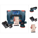 Bosch GEX 12V-125 inkl. 2x Akku 3,0 Ah + Ladegerät + Schleifset + L-Boxx