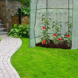 Relaxdays Tomatengewächshaus mit Schrägdach 1.97 x 0,77 x 1,97 m dunkelgrün