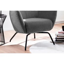 KAWOLA Sessel LOTTE Ohrensessel Cord grau