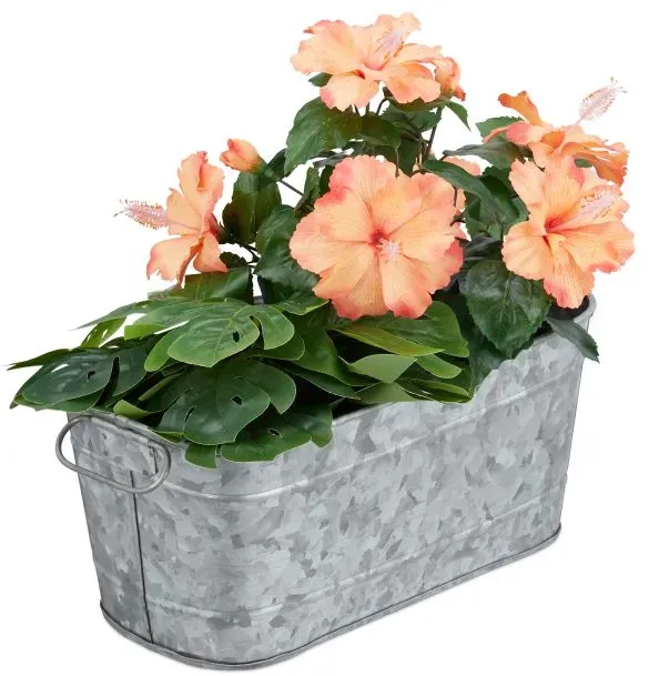 Relaxdays Blumenkasten Metall Silber