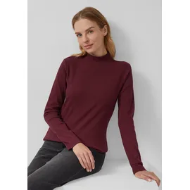 s.Oliver Geripptes Longsleeve im Slim Fit mit Stehkragen - rot - 48