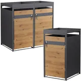 ML-Design Mülltonnenbox 200 x 80 x 124 cm braun