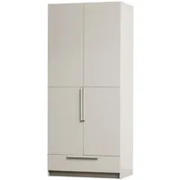 WOOOD Kleiderschrank Split aus Kiefernholz Hellgrau Soft-Close-System grau 95.0 cm x 215.0 cm x 60.0 cm