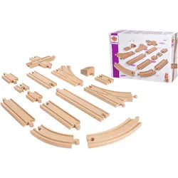 Schienenerweiterungs-Set EICHHORN "Großes Schienensortiment", braun (holzfarben), Spielzeugeisenbahn-Erweiterungen, Kinder, Holz, FSC- schützt Wald - weltweit