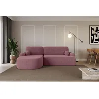 ALTDECOR Ecksofa mit Schlaffunktion und Bettkasten Corner Sofa Bett Eckcouch Couch L-Form Schlafcouch Ausziehbar Wohnlandschaft Schlafsofa Cauchsof... - Rosa
