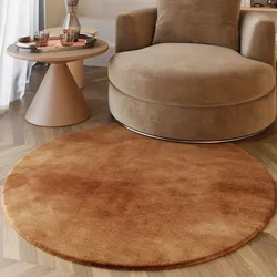 Hochflor-Teppich ESPRIT "Alice Kunstfell", orange (terracotta), H:25mm Ø:200cm, Kunstfaser, Teppiche, Kaninchenfell-Haptik, besonders weich und dicht, für alle Räume