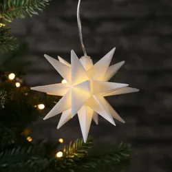 MARELIDA LED 3D Weihnachtsstern Faltstern Hängestern Weihnachtsdeko 12cm außen