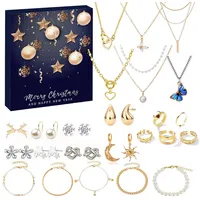 CLTYQ Adventskalender Schmuck Adventskalender, 24 Tage Weihnachten Countdown Kalender, Weihnachtskalender Geschenk für Kinder Teenager Frauen Mädchen