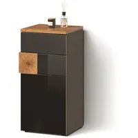 Livinity® Midischrank, Anthrazit, Anthrazit, 3 Fächer, 1 Schubladen, Rechteckig,