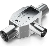 DeleyCON Antennen-Verteiler T-Kupplung Zweigeräte-Verteiler für Radio T-Adapter Koax-Kupplung 2X