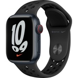 Apple Watch Series 7 GPS + Cellular 41 mm Aluminiumgehäuse mitternacht, Sportarmband anthrazit/schwarz