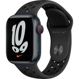 Apple Watch Series 7 GPS + Cellular 41 mm Aluminiumgehäuse mitternacht, Sportarmband anthrazit/schwarz
