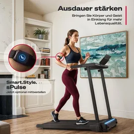 Sportstech Laufband sProRun, | 12 km/h, 11,5 % manuelle Steigung, - Schwarz