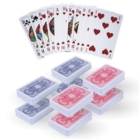 Bestlivings Spielkarten Kartenspiel 8 x 55 Blatt - Profiqualität für Rommé, Bridge,Canasta Poker oder Skat u.v.m. - Französisches Bild (4X Rot - 4X Blau)