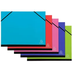 Exacompta 25529E 5x Zeichenmappe Iderama mit Gummizugverschluss 28x38cm, für Format B4 - Farben sortiert