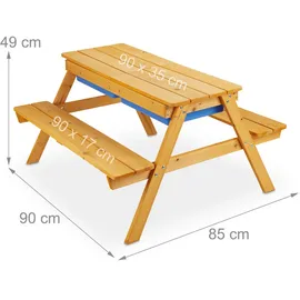 Relaxdays Kindersitzgruppe 2 in 1 natur