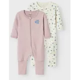 NAME IT Mädchen Strampler 2er Pack Reißverschluss in Rosa | Gr.: 86