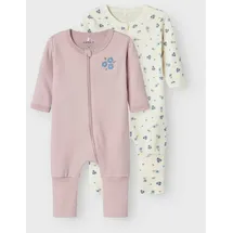 NAME IT Mädchen Strampler 2er Pack Reißverschluss in Rosa | Gr.: 86