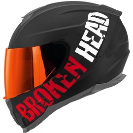 Broken Head BeProud Sport Rot Motorradhelm + Rot verspiegeltes Visier | Mirro...