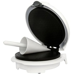 Adler Waffeleisen AD 3038, Waffelmaker, Eistüten, Waffeltüten, Eiswaffeltüten, 18 cm weiß