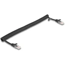 DeLock RJ45 Spiralkabel Stecker zu Stecker Cat.5e 1 m schwarz
