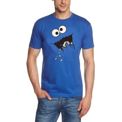 coole-fun-t-shirts Kostüm Krümmelmonster T-Shirt Damen + Herren Cookie Monster Kekse 3XL