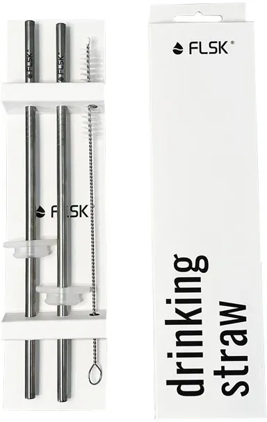 FLSK Strohhalme für Thermobecher to go - edelstahl - 2 Stück