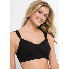 bonprix Still-BH BONPRIX "Still BH ohne Bügel mit Baumwolle (2er Pack)", Damen, Gr. 80, Cup G, schwarz (schwarz, schwarz), Obermaterial: 90% Baumwolle, 10% Elasthan.