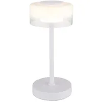 GLOBO Tischlampe Tischleuchte Nachtischlampe weiß Glas Wohnzimmerlampe H 32,5