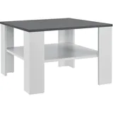 Juskys Couchtisch 60 x 60 x 40 cm mit Ablage Weiß Dunkelgrau
