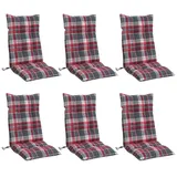 vidaXL Hochlehner Auflage 6 St. 40 x 40 x 5 cm rot