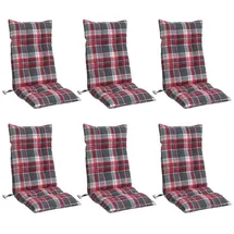 vidaXL Hochlehner Auflage 6 St. 40 x 40 x 5 cm rot