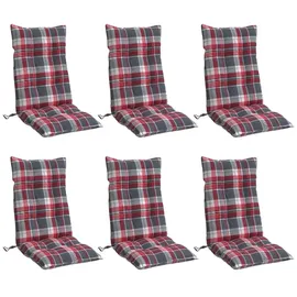 vidaXL Hochlehner Auflage 6 St. 40 x 40 x 5 cm rot