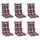vidaXL Hochlehner Auflage 6 St. 40 x 40 x 5 cm rot