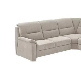 meinSofa Eckcouch Flachgewebe 2-Sitzer Creme