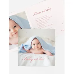 Dankeskarten Geburt selbst gestalten mit Spruch und Fotos im Onlinedesigner bei Meine-Kartenmanufaktur.de